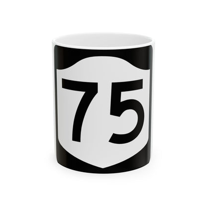 NY-75 (New York) (Road Sign) White Coffee Mug