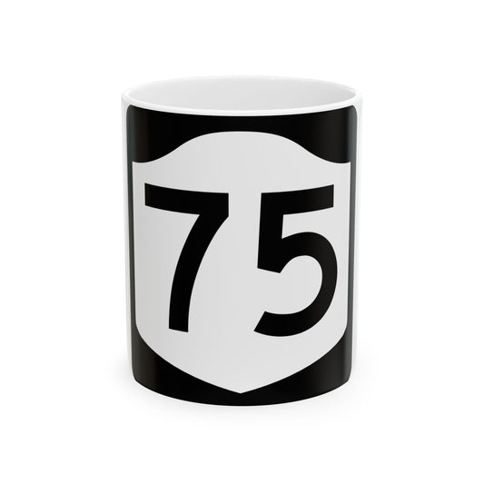NY-75 (New York) (Road Sign) White Coffee Mug