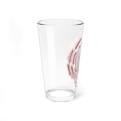 Emblem of the Ukrainian SSR printed version FireBrick (Soviet Union) (Coat of Arms) Pint Glass 16oz