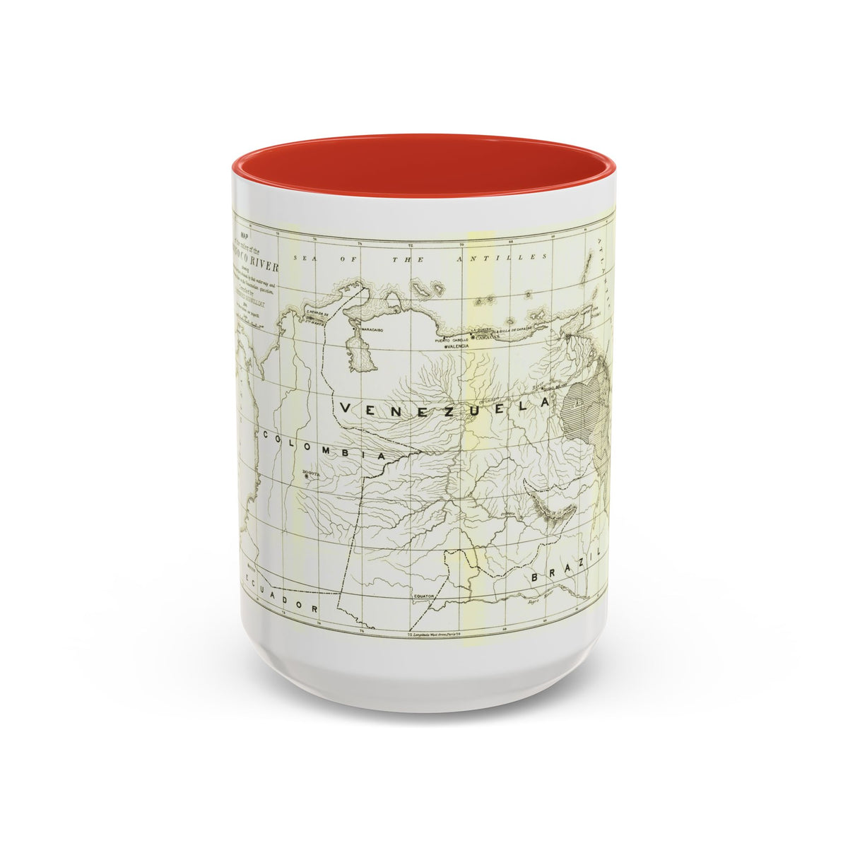 South America - Orinoco River (1896 (Map) Accent Coffee Mug