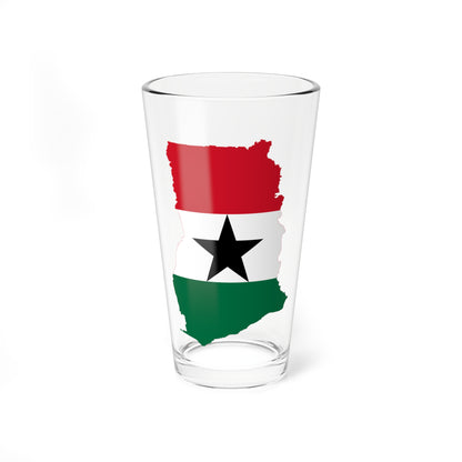 Flag map of Ghana 1964-1966 (Ghana) Pint Glass 16oz