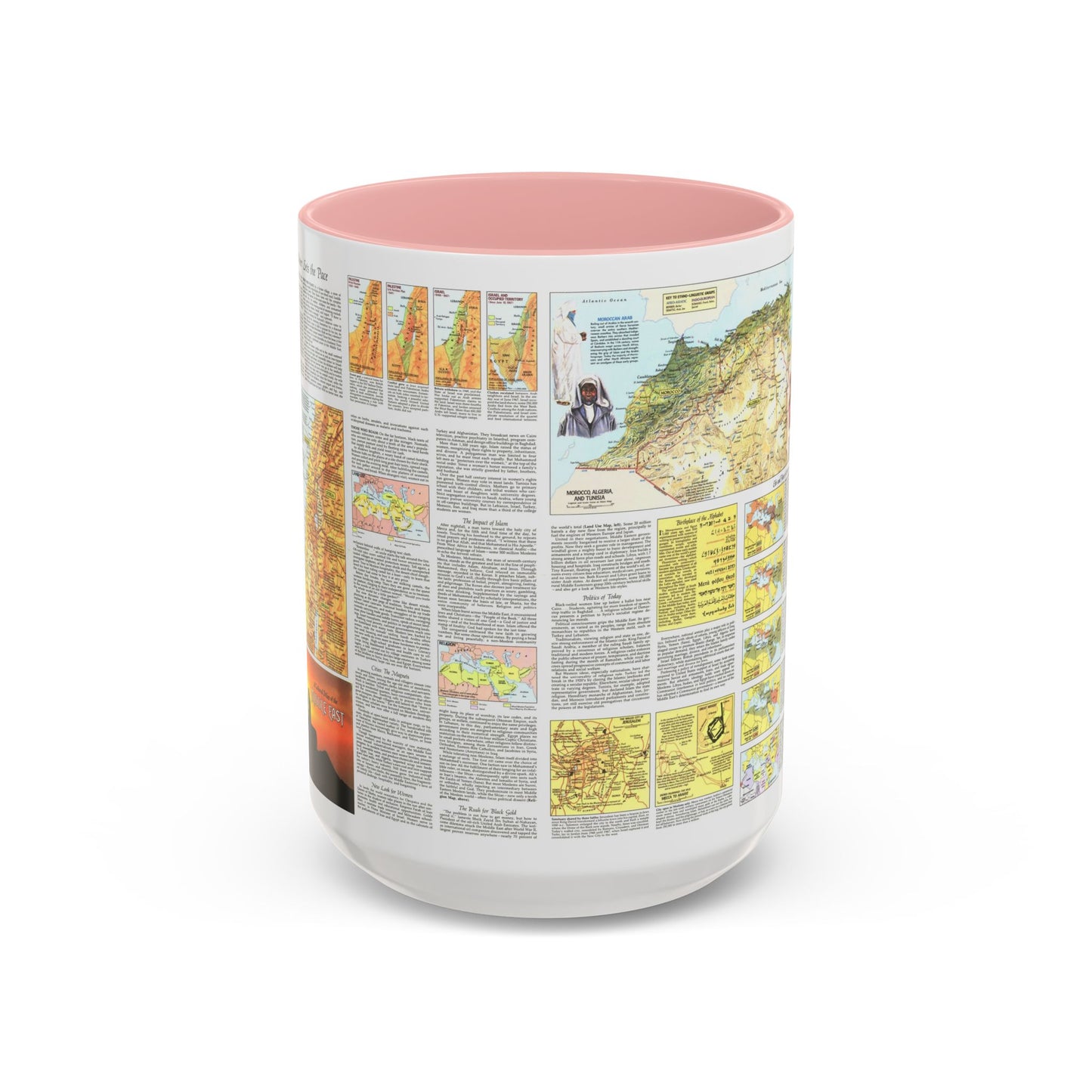 Middle East - The Peoples 2 (1972) (Map) Accent Coffee Mug