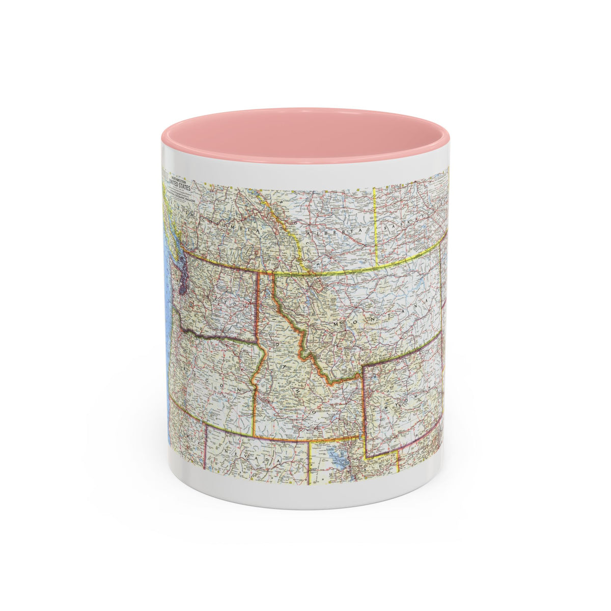 USA - Northwestern (1960) (Map) Accent Coffee Mug