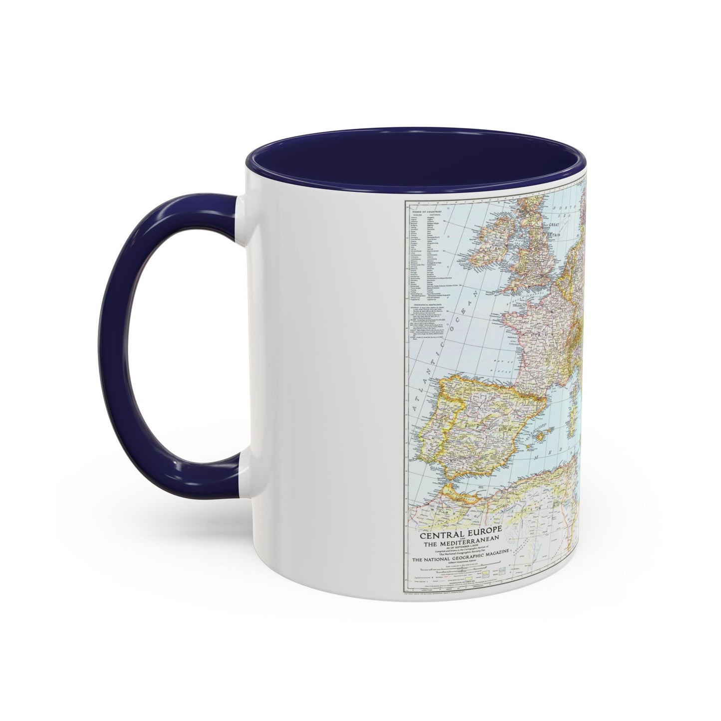 Tasse à café Accent Europe, Centre et Méditerranée 1er septembre 1939 (carte)