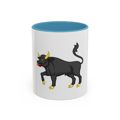 Black Bull of Clarence Badge of Edward IV - Accent Coffee Mug