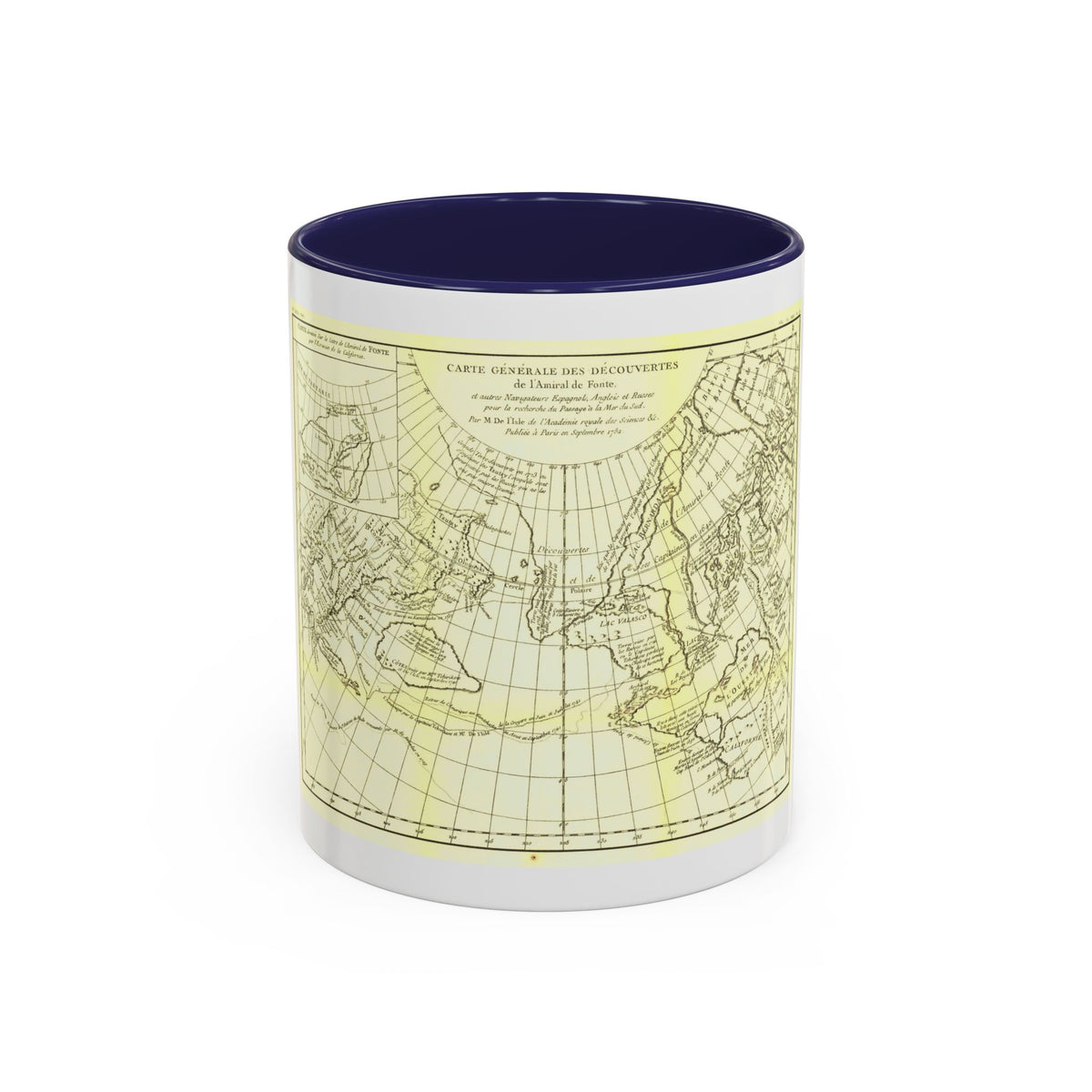 Asia - Carte Generale des Decouvertes (1892) (Map) Accent Coffee Mug