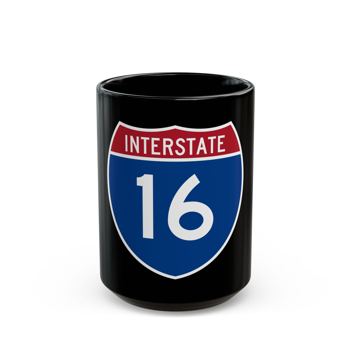 Interstate 16 (U.S. Highways) Black Coffee Mug