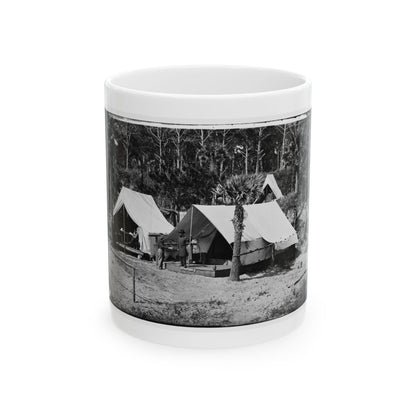 Morris Island, South Carolina. General Quincy A. Gillmore In Front Of His Tent 001 (U.S. Civil War) White Coffee Mug