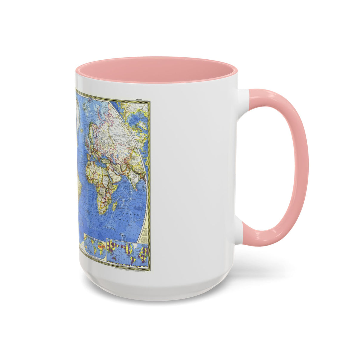 World Map (1965) (Map) Accent Coffee Mug