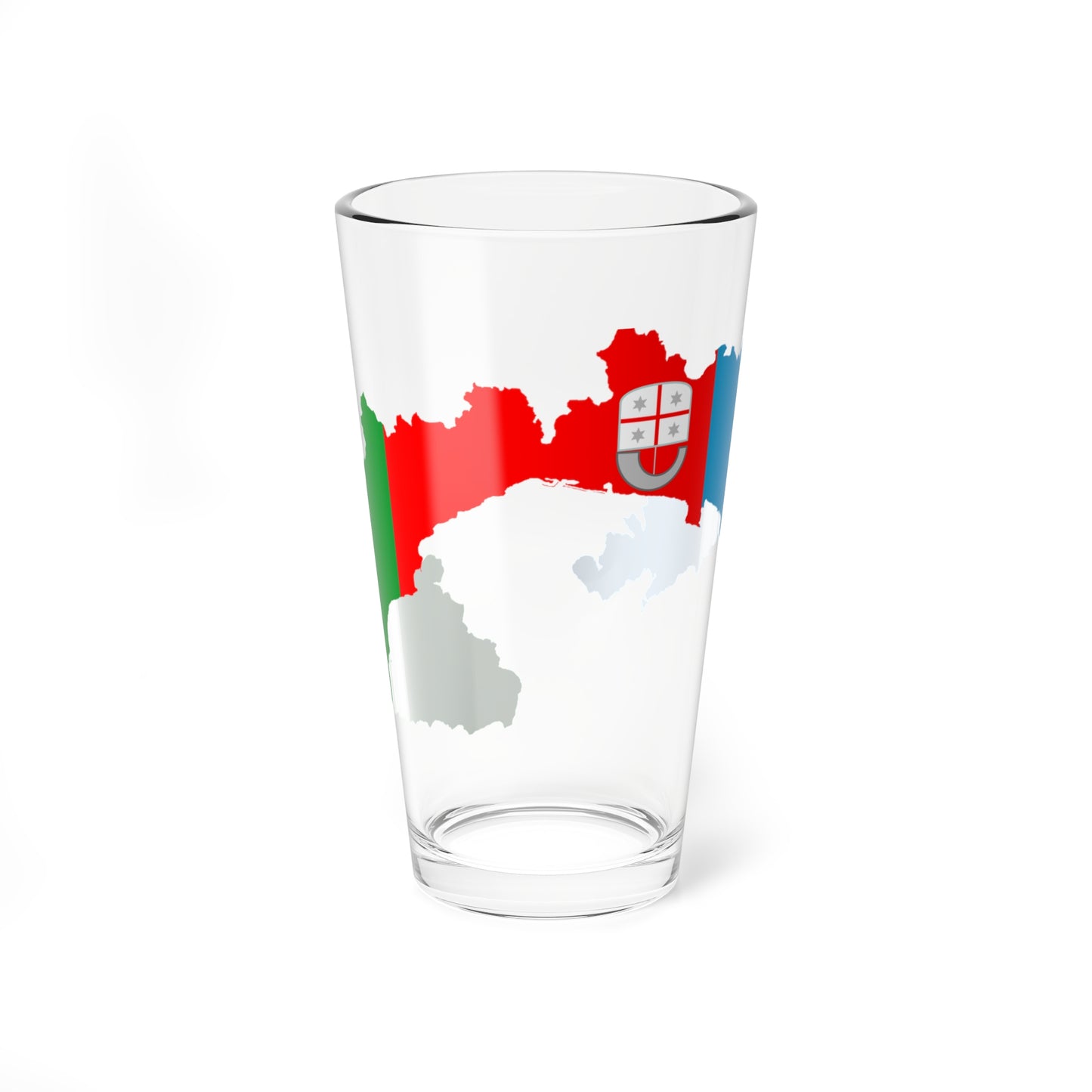 Flag map of Liguria (Italy) Pint Glass 16oz