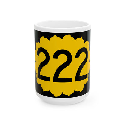 K-222 (Kansas) (Road Sign) White Coffee Mug