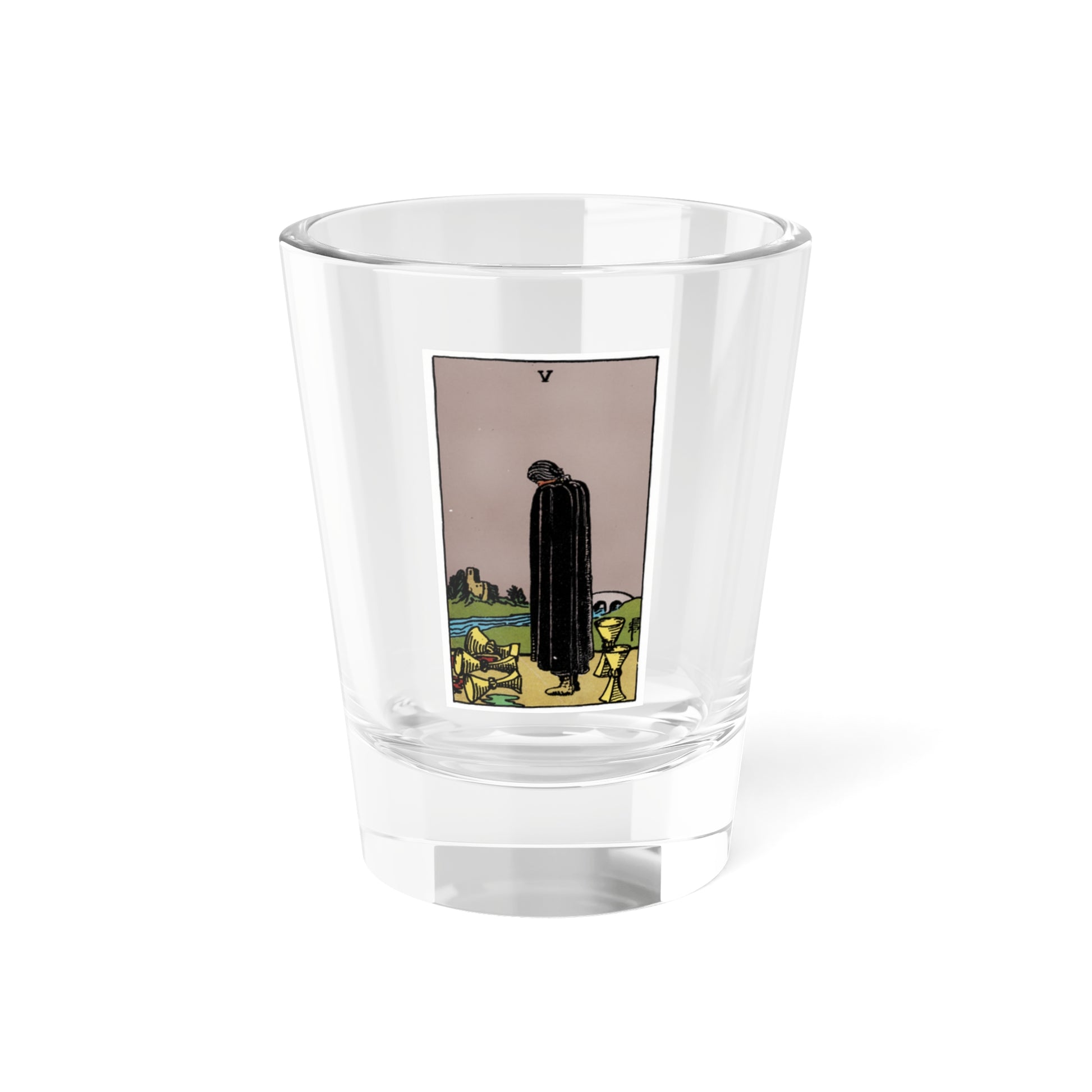 The 5 of Cups (Tarot Card) Shot Glass 1.5oz-1.5oz-Go Mug Yourself