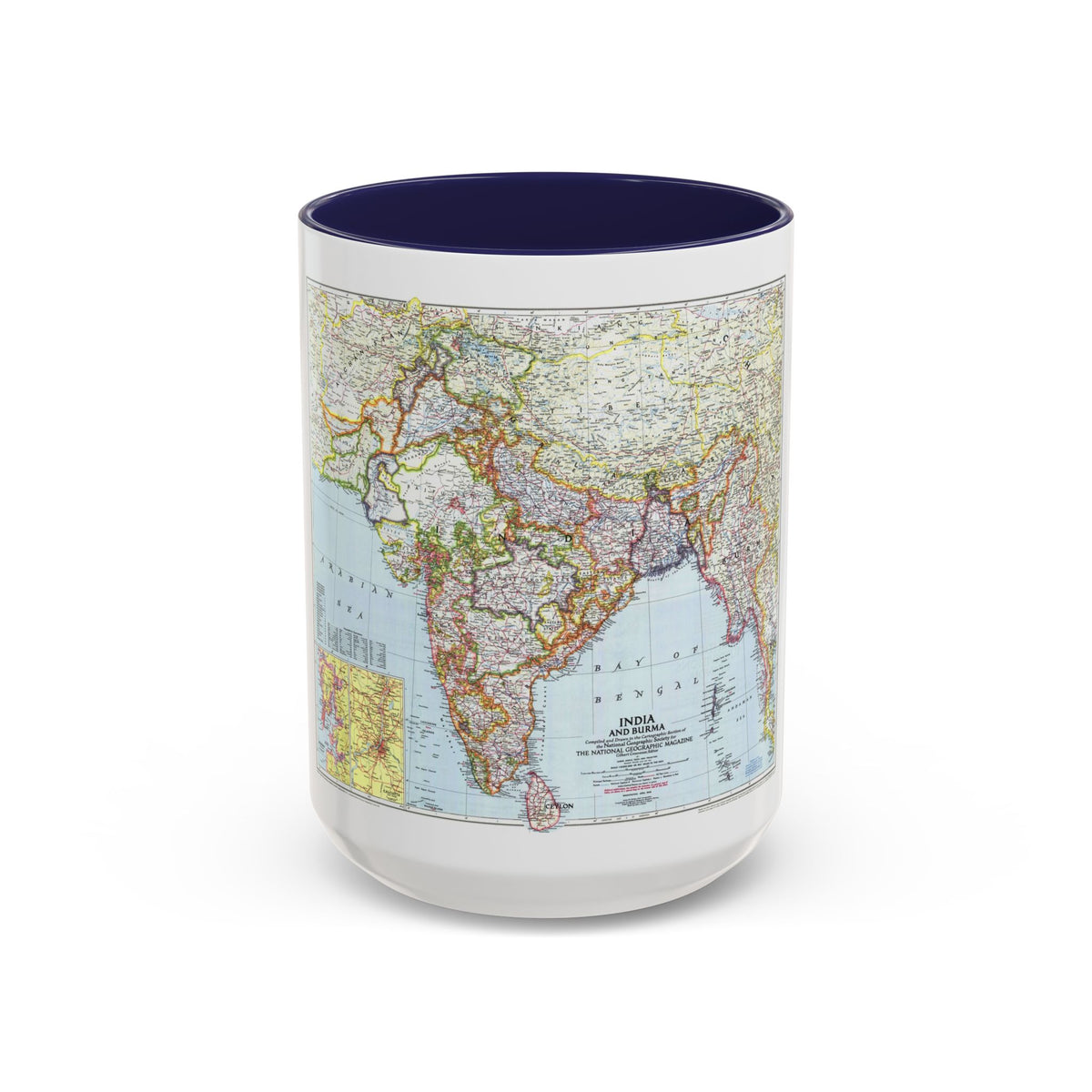India and Burma (1946) (Map) Accent Coffee Mug