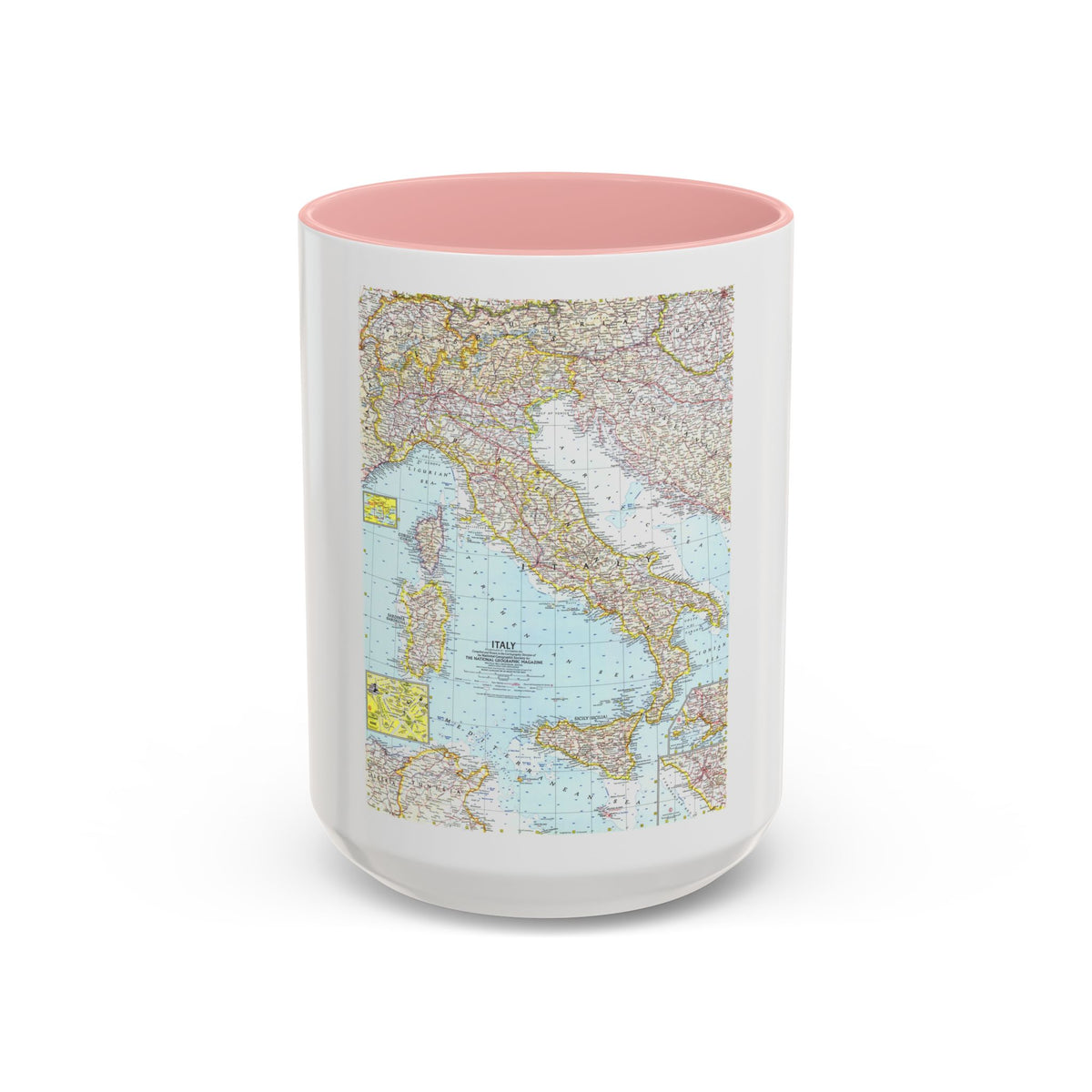 Italy (1961) (Map) Accent Coffee Mug