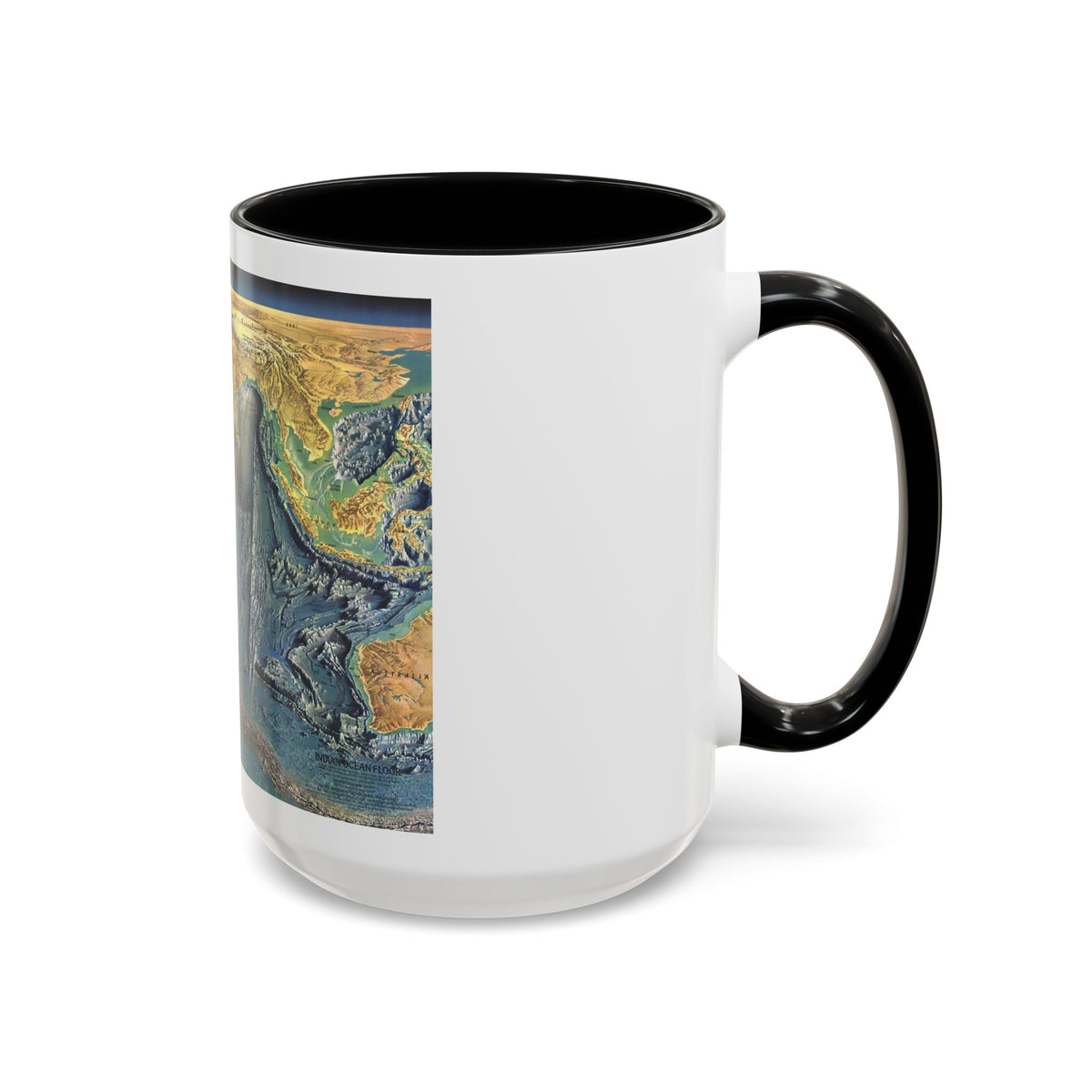 Indian Ocean Floor (1967) (Map) Accent Coffee Mug
