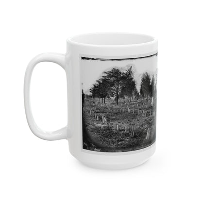 Richmond, Va. Graves Of Confederate Soldiers In Oakwood Cemetery, With Board Markers (U.S. Civil War) White Coffee Mug