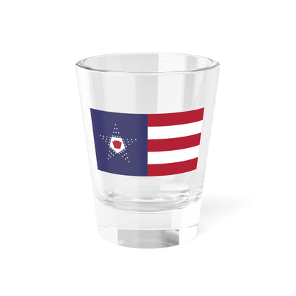 Flag of the United States pentagonal arrangement and Pennsylvania keystone symbol (United States) Shot Glass 1.5oz