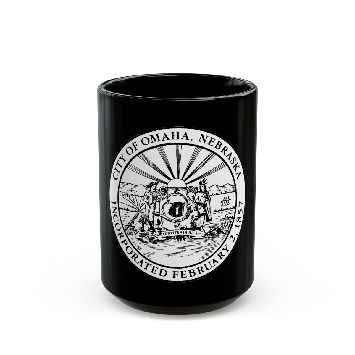 Seal of Omaha Nebraska - Black Coffee Mug