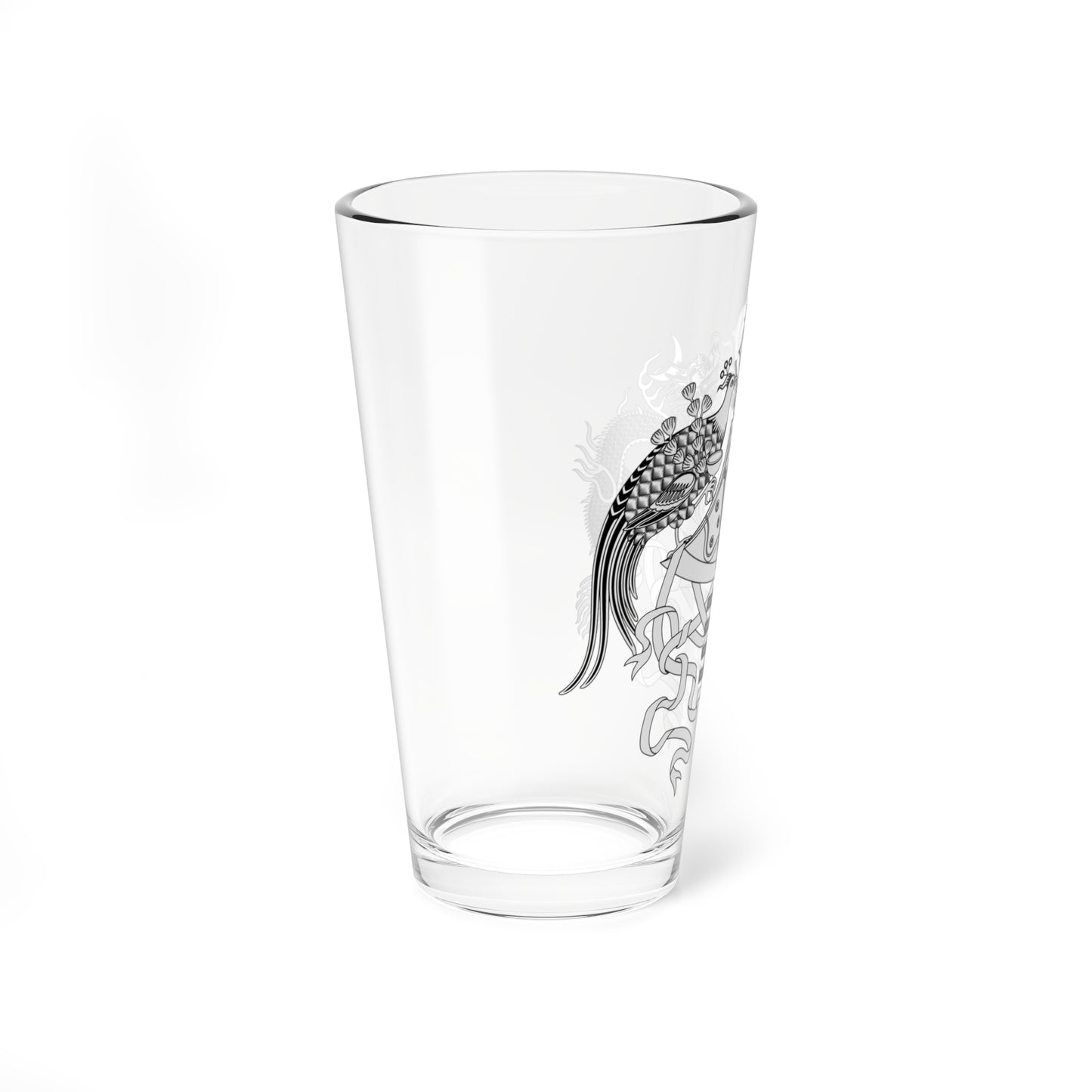 Twelve Symbols national emblem of China black and white (China) (Coat of Arms) Pint Glass 16oz