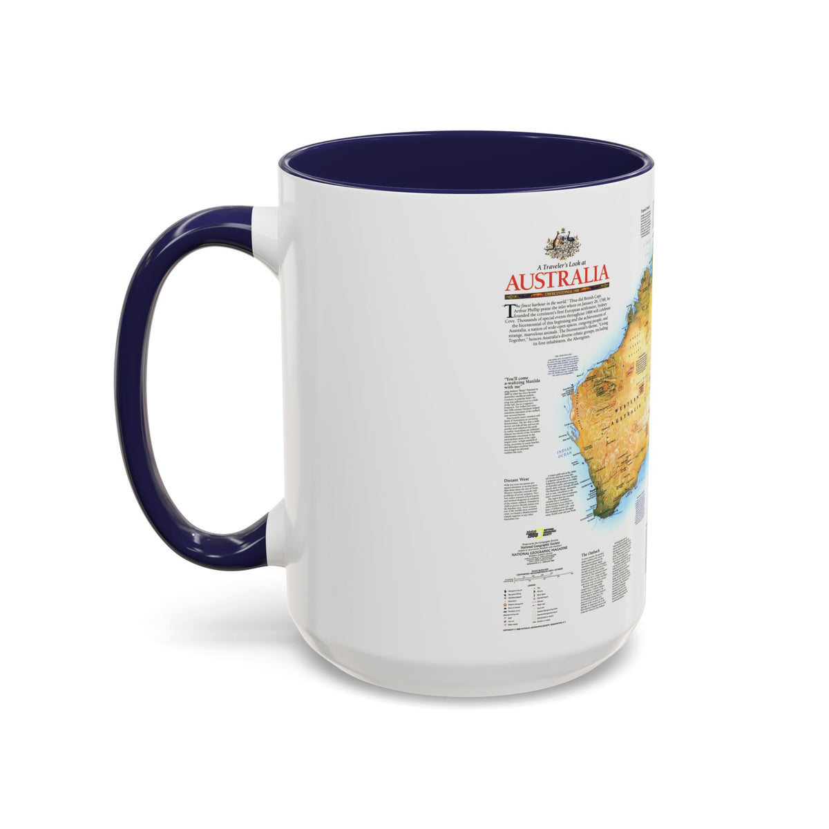 Australia - A Traveller's Look (1988) (Map) Accent Coffee Mug