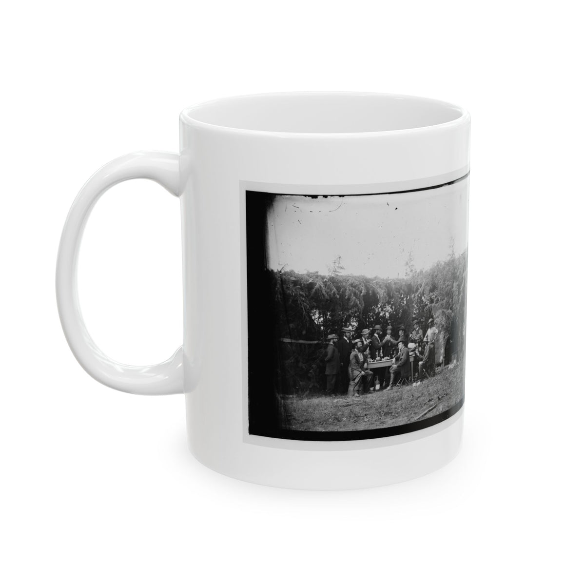Petersburg, Virginia. Group At Telegraphic Corps Quarters. Headquarters, Army Of The Potomac (U.S. Civil War) White Coffee Mug