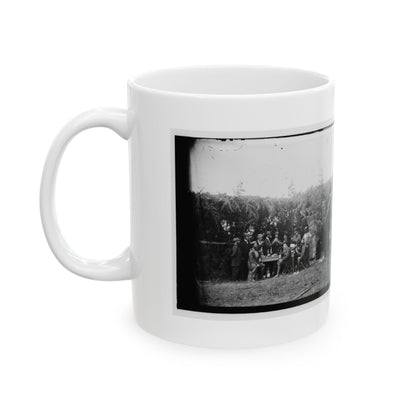 Petersburg, Virginia. Group At Telegraphic Corps Quarters. Headquarters, Army Of The Potomac (U.S. Civil War) White Coffee Mug