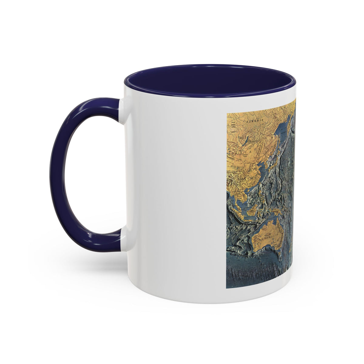 Pacific Ocean Floor (1969) (Map) Accent Coffee Mug