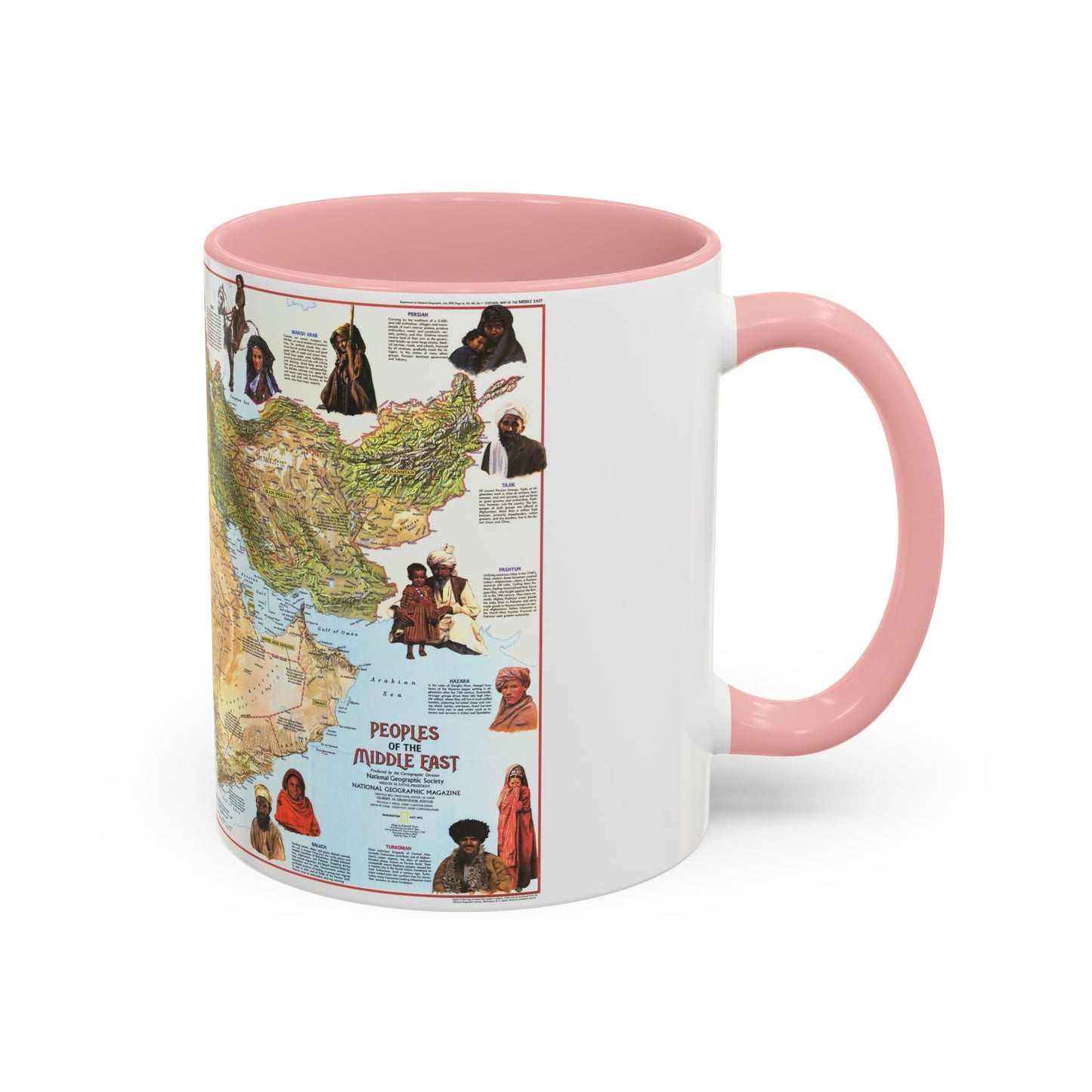 Middle East - The Peoples 1 (1972) (Map) Accent Coffee Mug