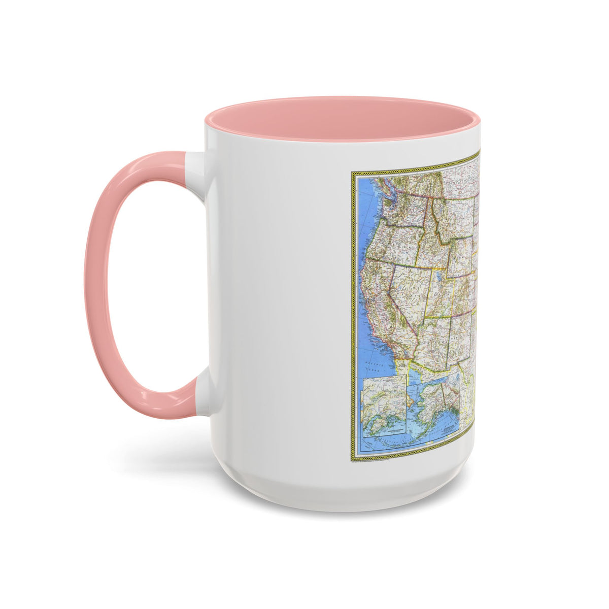 USA - The United States (1976) (Map) Accent Coffee Mug