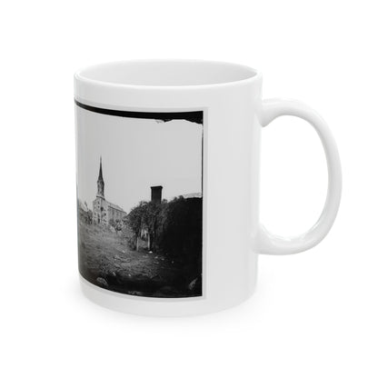 Baptist Church, Fredericksburg, Virginia, From The Backyard Of The Sanitary Commission Depot (U.S. Civil War) White Coffee Mug