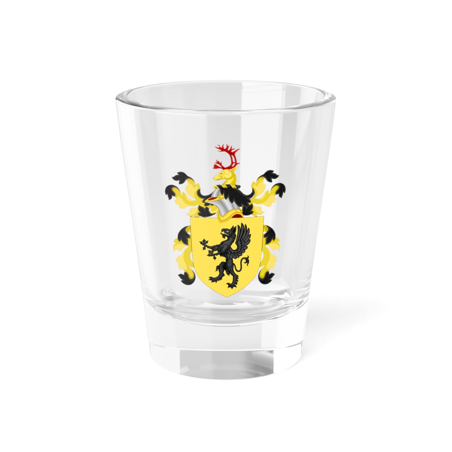 Coat of Arms of John Pierpont Morgan (United States) (Coat of Arms) Shot Glass 1.5oz
