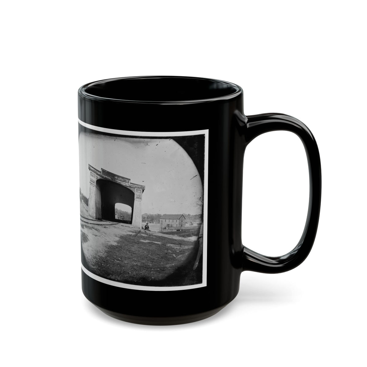 Richmond, Va. Ruins Of Richmond & Danville Railroad Bridge (U.S. Civil War) Black Coffee Mug