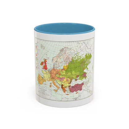 Europe & Adjoining Asia & Africa - The Races of (1919) (Map) Accent Coffee Mug