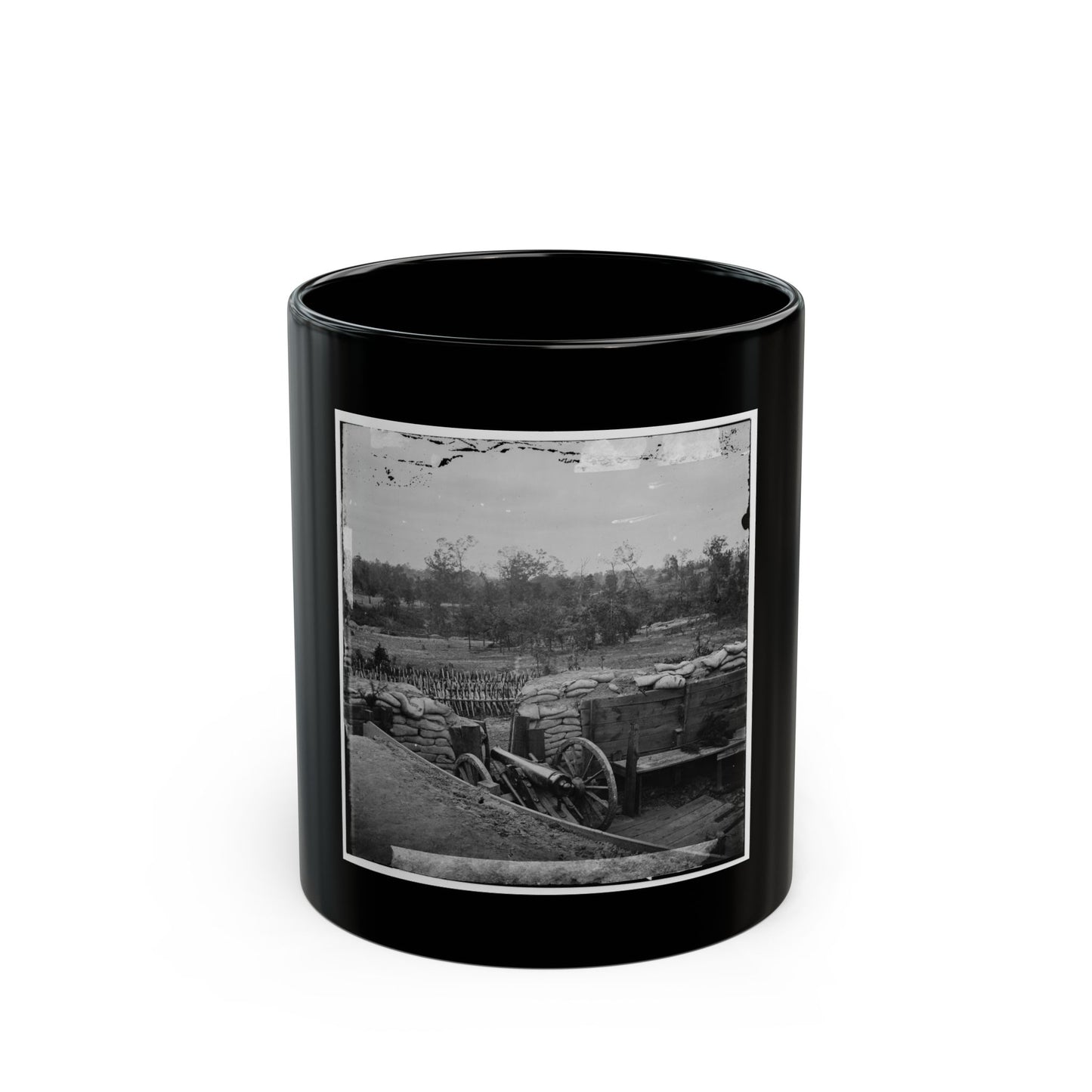 Atlanta, Georgia. Interior View Of Confederate Fort, East Of W. & A. Railroad, Looking East (U.S. Civil War) Black Coffee Mug