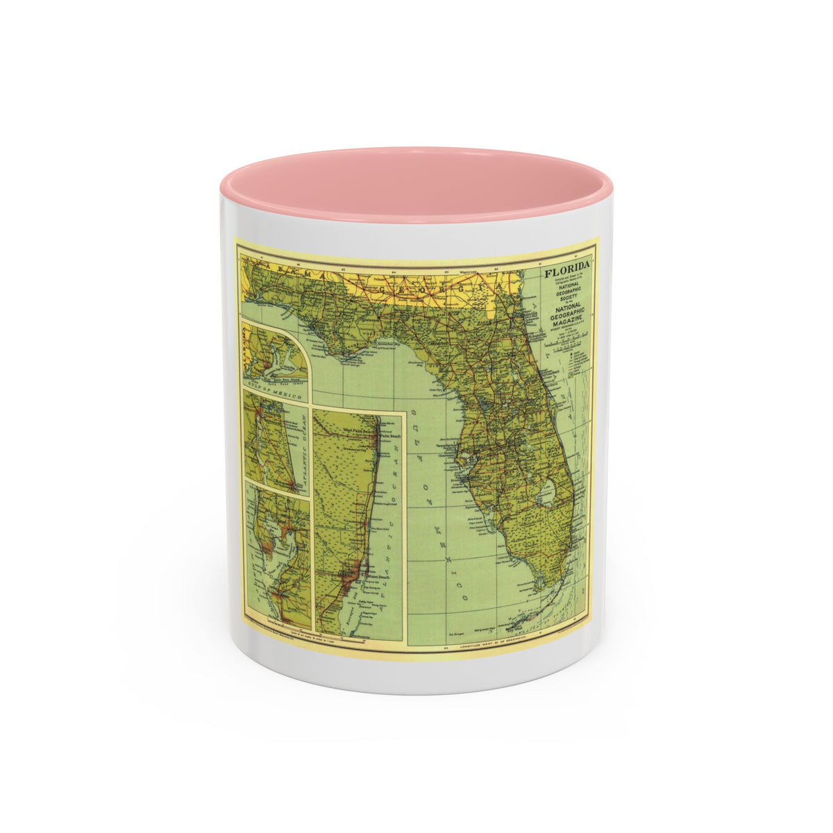USA - Florida (1930) (Map) Accent Coffee Mug