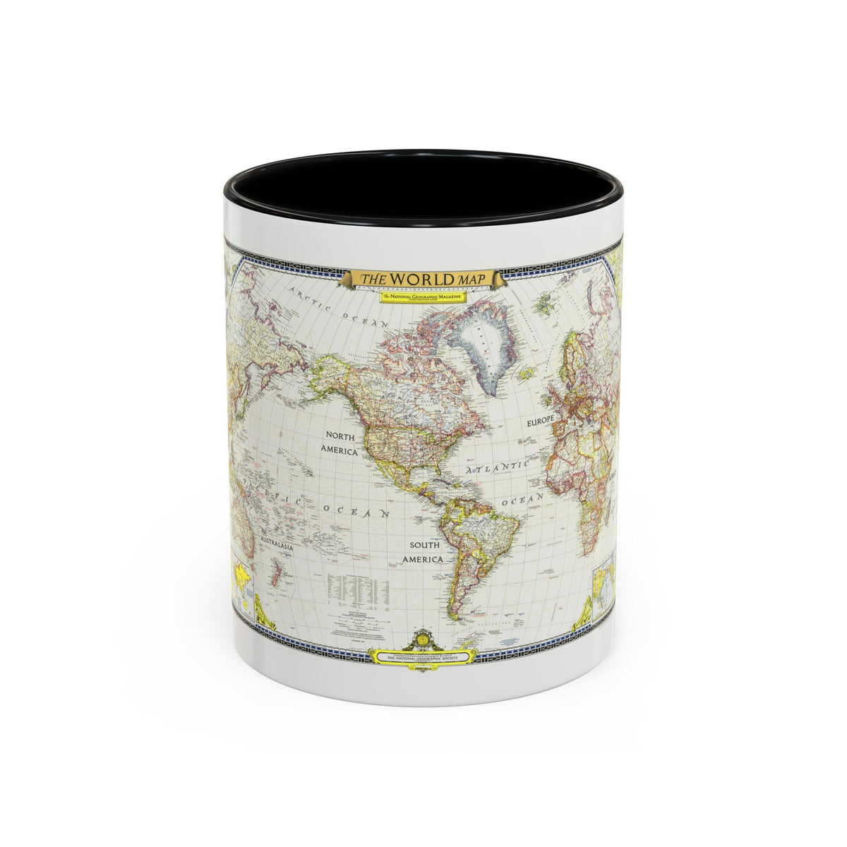 World Map (1951) (Map) Accent Coffee Mug