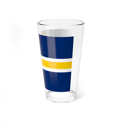 Regional flag of Roslagen (Sweden) Pint Glass 16oz