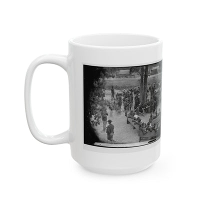 Massaponax Church, Va.  Council Of War   Gen. Ulysses S. Grant (Left End Of Bench Nearest Tree) Writing A Dispatch (U.S. Civil War) White Coffee Mug