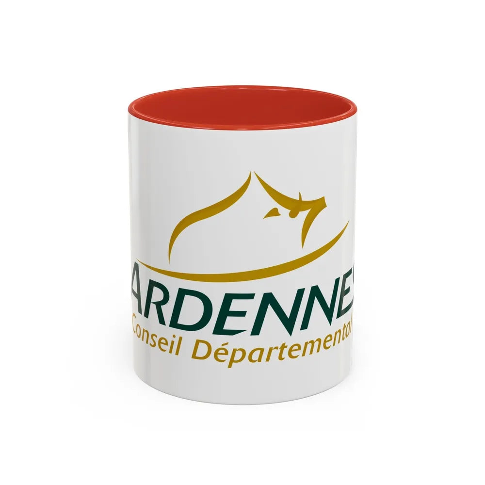 Flag of Ardennes France - Accent Coffee Mug-11oz-Red-Go Mug Yourself