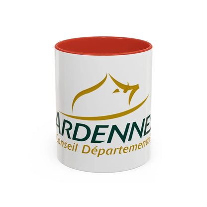 Flag of Ardennes France - Accent Coffee Mug-11oz-Red-Go Mug Yourself