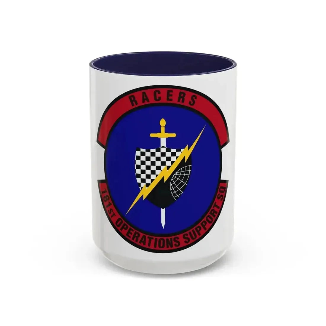 181st Operations Support Squadron (U.S. Air Force) Accent Coffee Mug 15oz Navy - Go Mug Yourself