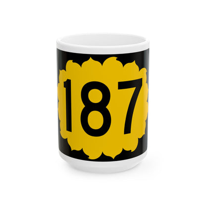 K-187 (Kansas) (Road Sign) White Coffee Mug