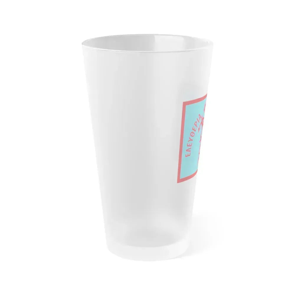 1821 Flag of Spetses Greece - Frosted Pint Glass 16oz - Go Mug Yourself