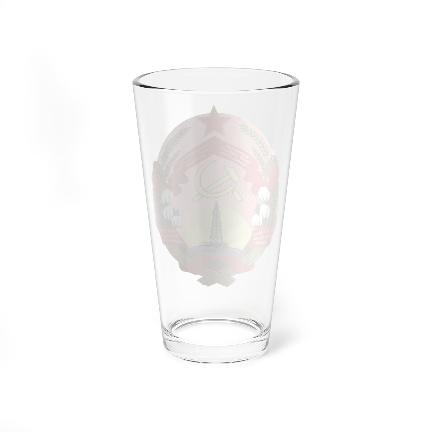 Emblem of the Azerbaijan SSR 1937-1940 (Azerbaijan) (Coat of Arms) Pint Glass 16oz
