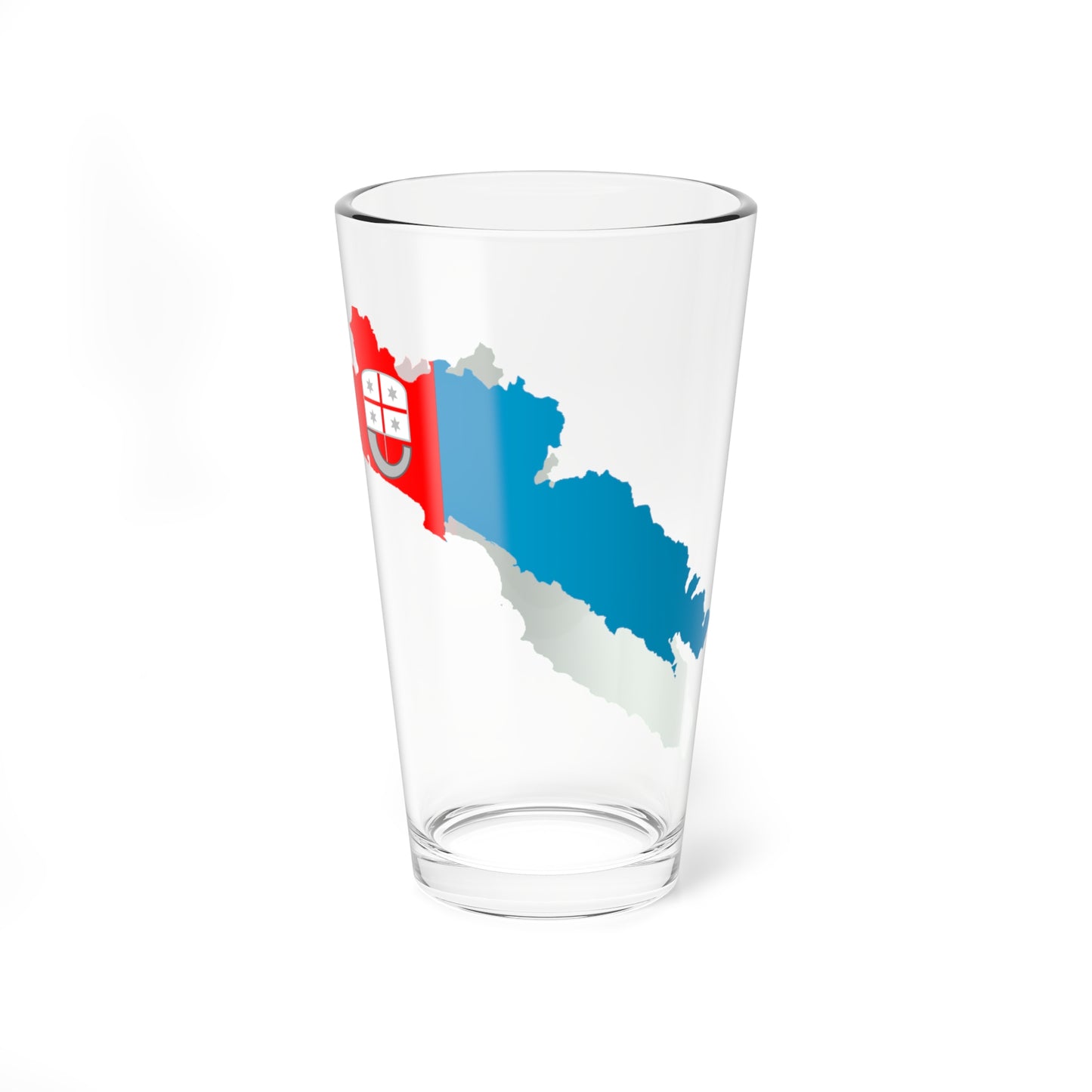 Flag map of Liguria (Italy) Pint Glass 16oz