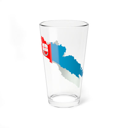 Flag map of Liguria (Italy) Pint Glass 16oz