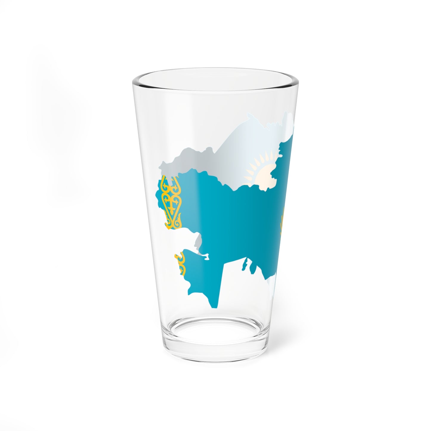 Flag map of Kazakhstan (Kazakhstan) Pint Glass 16oz