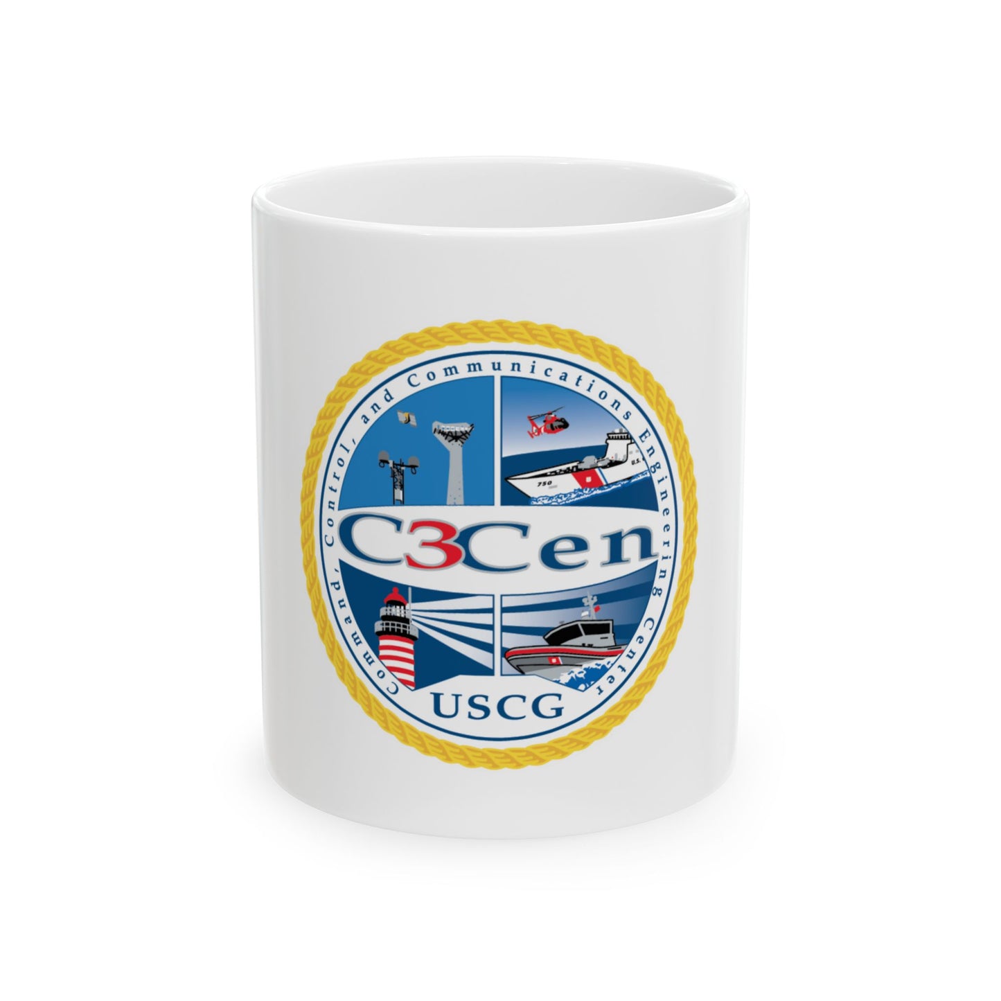USCG C3 Cen Command Control Comm Engineering (U.S. Coast Guard) White Coffee Mug