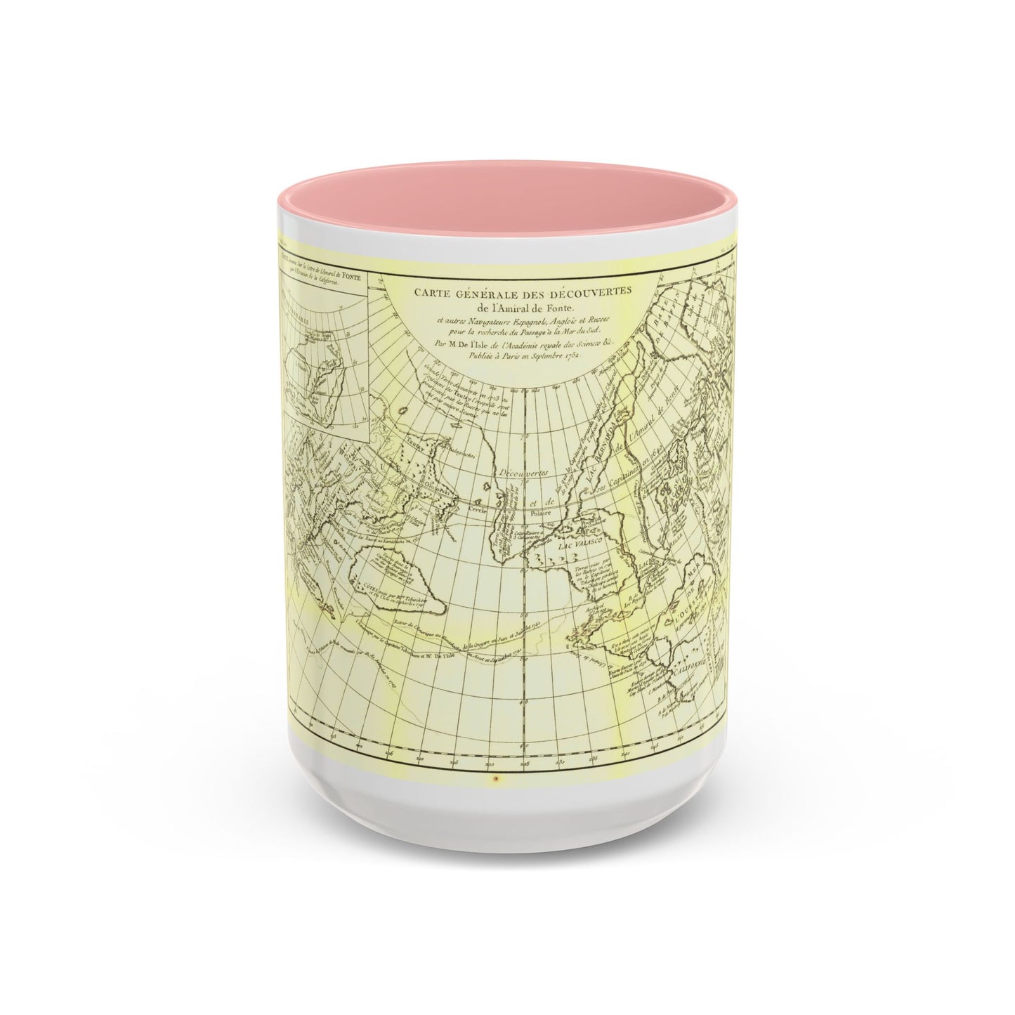 Asia - Carte Generale des Decouvertes (1892) (Map) Accent Coffee Mug