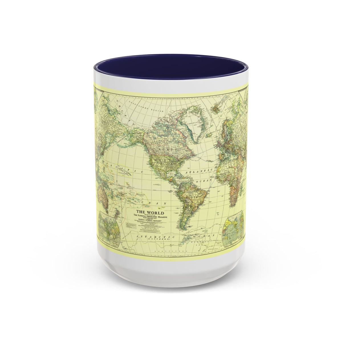 World Map - Political Divisions (1922) (Map) Accent Coffee Mug